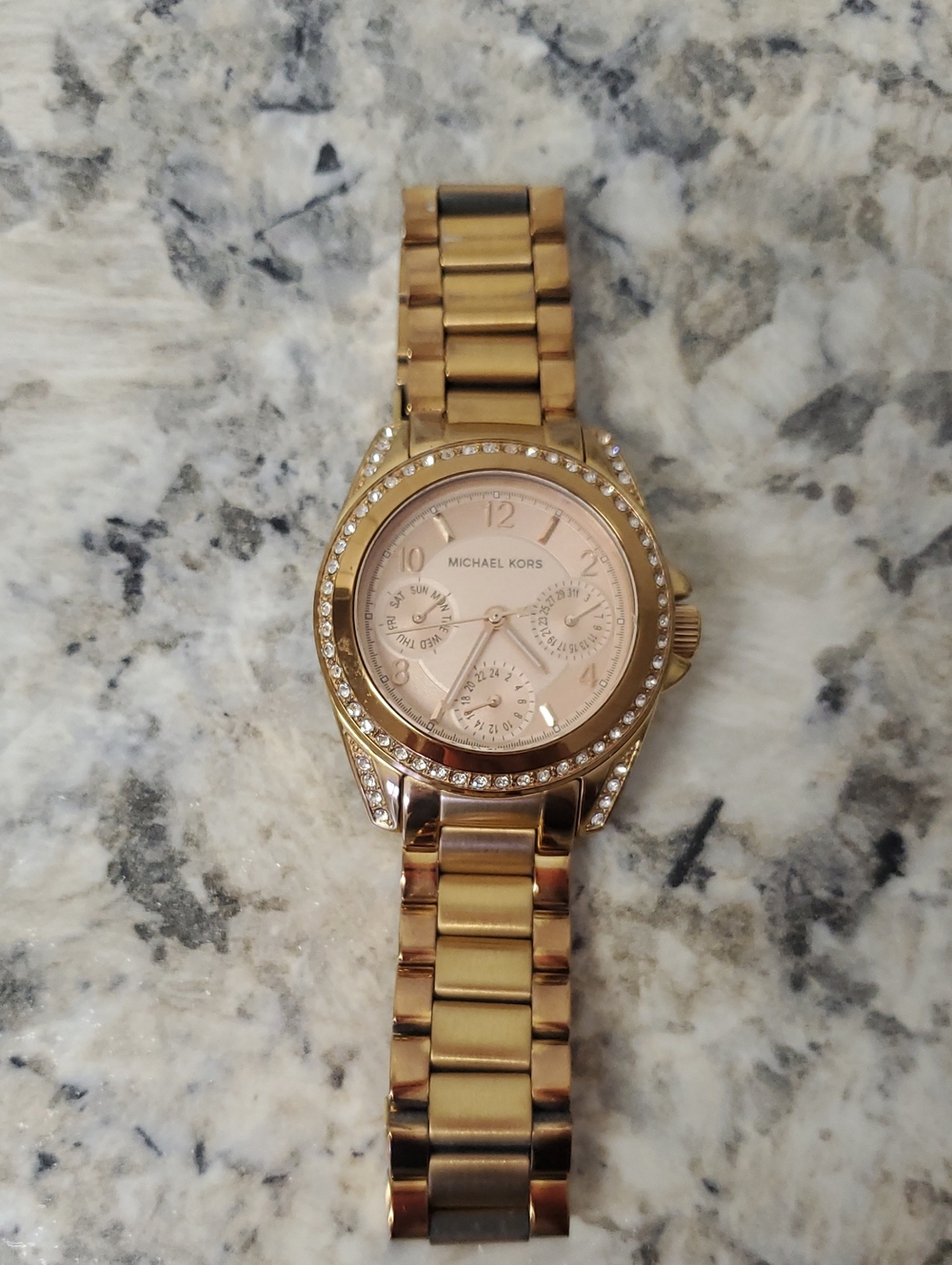Vintage MICHAEL KORS Rose Gold Crystal-Trim Women's Watch